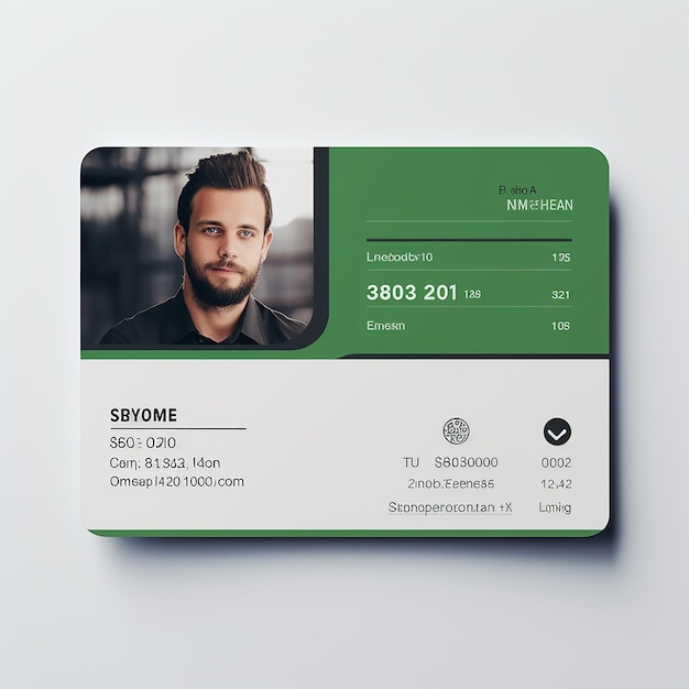 Una tarjeta de visita minimalista con una foto de una persona para una empresa de comercio electrónico