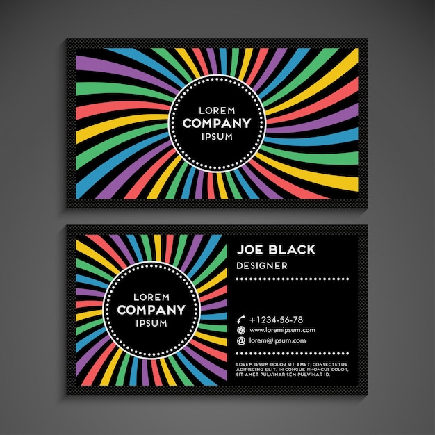 Tarjeta de visita moderna en diseño de arco iris