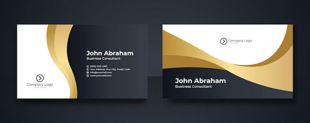 Tarjeta de visita moderna con diseño de onda. Plantilla de tarjeta de visita creativa y limpia. Plantilla de diseño de tarjeta de visita de lujo.