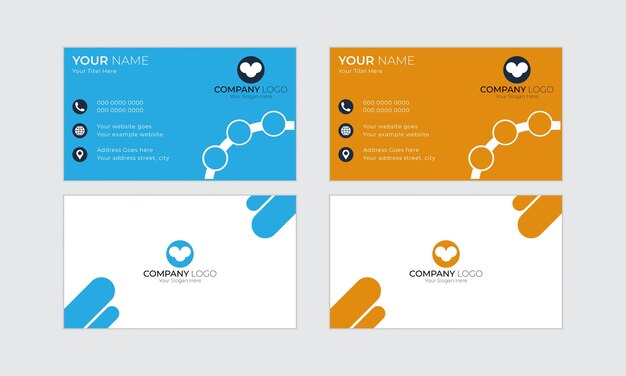 Tarjeta de visita moderna Diseño plano archivo vectorial abstracto creativo de vector