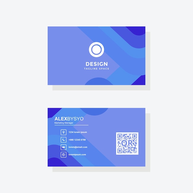 Tarjeta de visita moderna con gradiente azul
