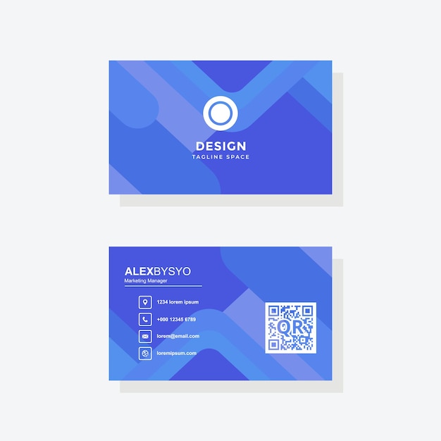Tarjeta de visita moderna con gradiente azul