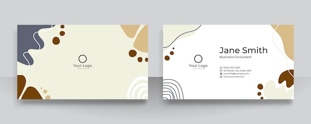 Tarjeta de visita moderna - Plantilla de tarjeta de visita creativa y limpia. Plantilla de diseño de tarjeta de visita dibujada a mano. Fondo elegante con formas abstractas. Ilustración vectorial