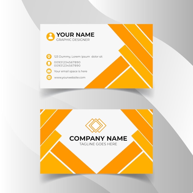 Tarjeta de visita naranja para la compañía