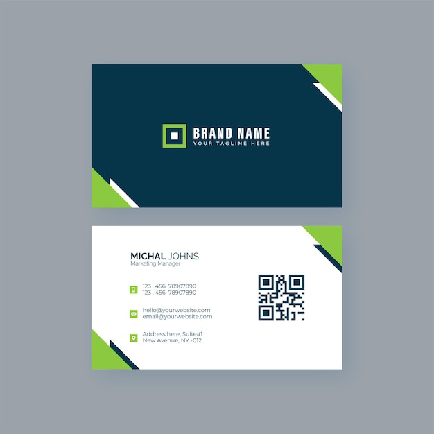 Tarjeta de visita con plantilla abstracta verde