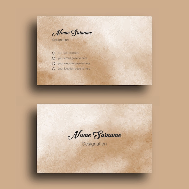 Tarjeta de visita, con plantilla de diseño de fondo abstracto acuarela Splash
