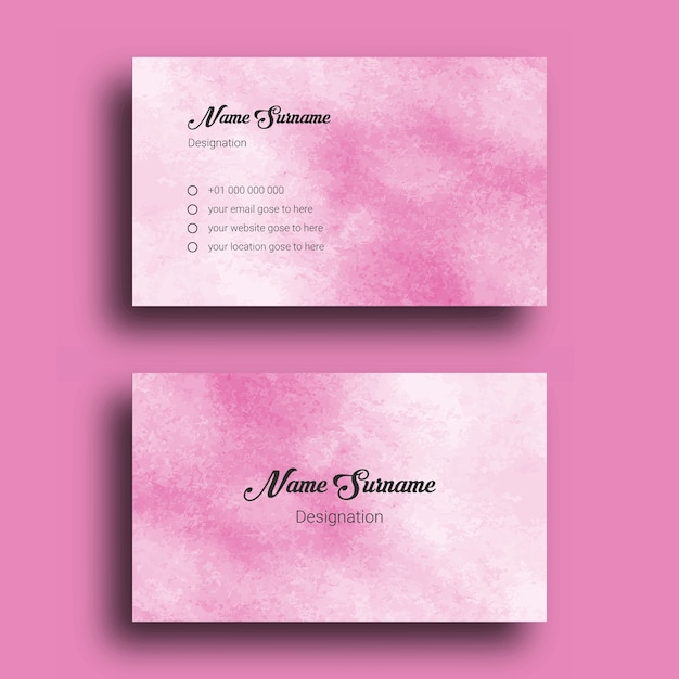 Tarjeta de visita, con plantilla de diseño de fondo abstracto acuarela Splash
