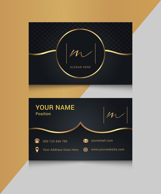 Tarjeta de visita profesional elegante única moderna Vector Premium