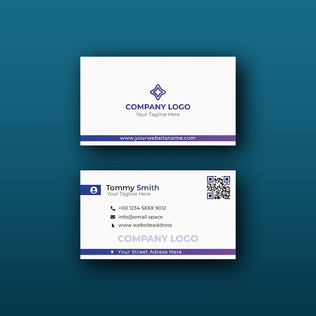 Tarjeta de visita profesional con fondo blanco