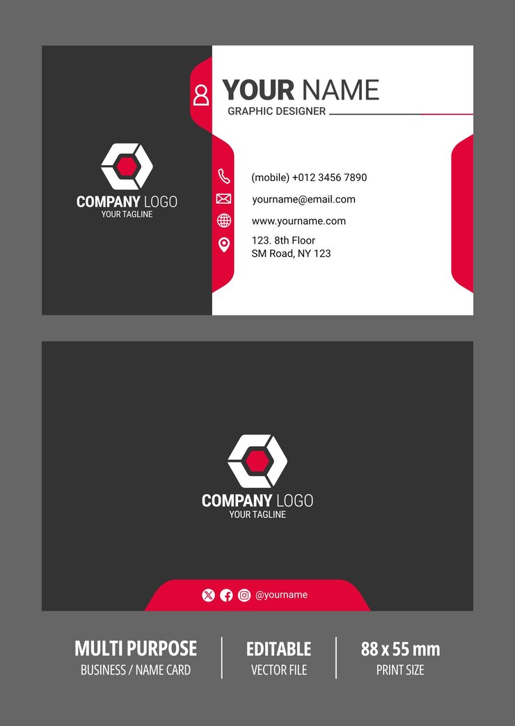 Tarjeta de visita profesional con el logotipo de la empresa