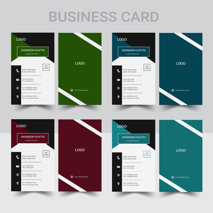 Vector tarjeta de visita profesional vertical tarjeta de visita corporativa creativa