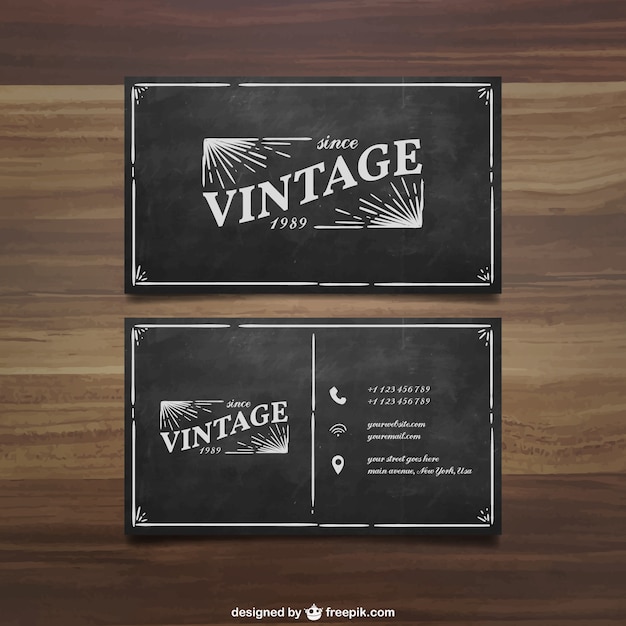 Vector tarjeta de visita retro