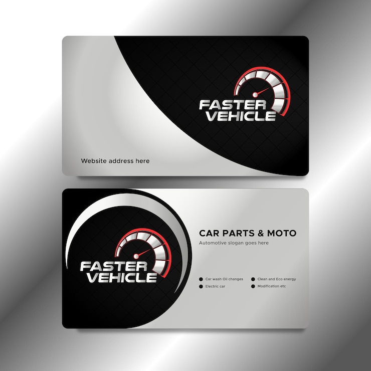 Vector tarjeta de visita de servicios de automóviles automotrices
