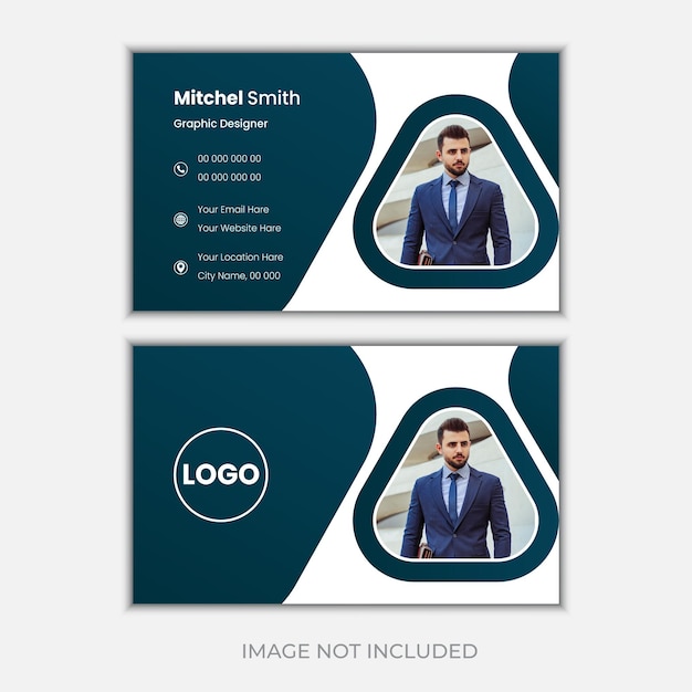 Tarjeta de visita simple vectorial con color oscuro