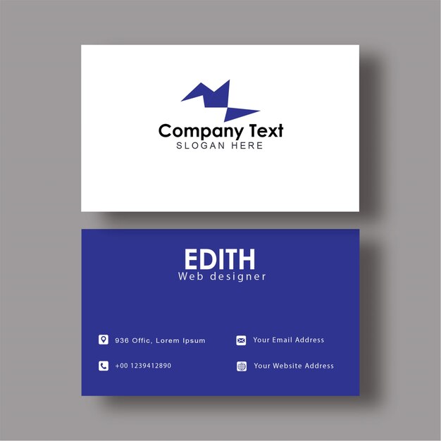 Tarjeta de visita tarjeta de visita profesional tarjeta de empresa ilustración vectorial azul púrpura verde