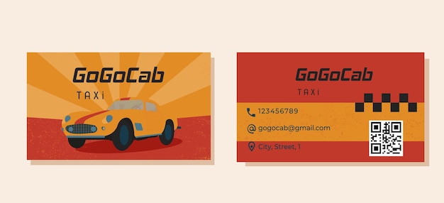 Tarjeta de visita para un taxi en estilo retro