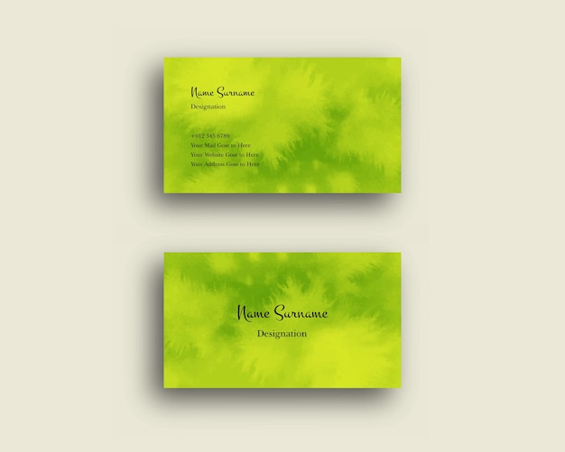 Tarjeta de visita con textura de fondo acuarela abstracta