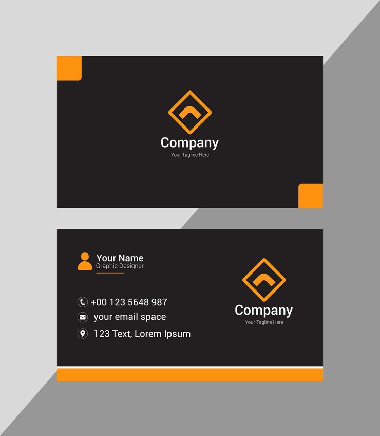 tarjeta de visita vectorial libre de color marrón oscuro y naranja