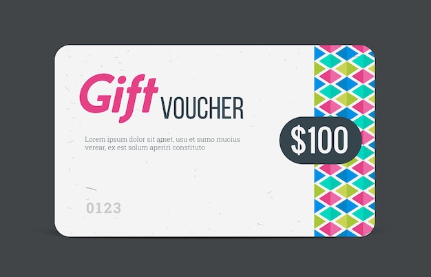 Vector tarjeta de voucher de regalo