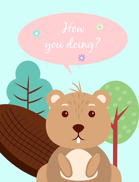 Tarjetas de bebé para Baby shower Castor Postal o plantillas de fiesta en azul y rosa con animales encantadores