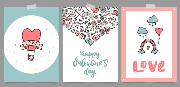 Vector tarjetas, carteles e impresiones de san valentín