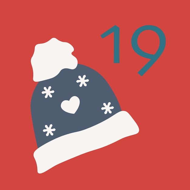 Las tarjetas dibujadas a mano del calendario de adviento de navidad son una ilustración de vector de calendario de cuenta regresiva de diciembre