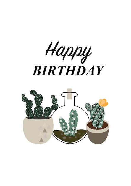 Tarjetas de felicitación de cactus y suculentas Plantillas de tarjetas