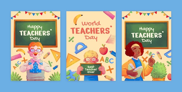 Tarjetas de felicitación para la celebración del Día Mundial del Profesor