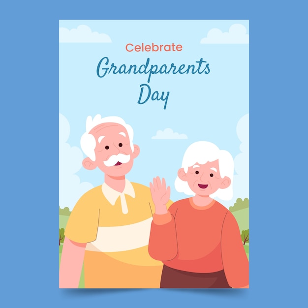 Tarjetas de felicitación del día de los abuelos dibujadas a mano