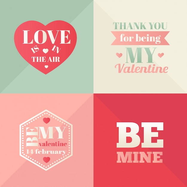 Vector tarjetas de felicitación del día de san valentín