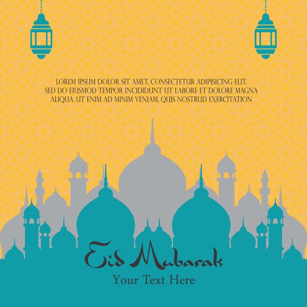 Tarjetas de felicitación de Eid alFitr Ramadan y se pueden utilizar como plantillas ilustraciones vectoriales de colores