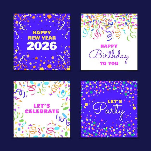 Tarjetas de felicitación festivas para celebraciones y eventos