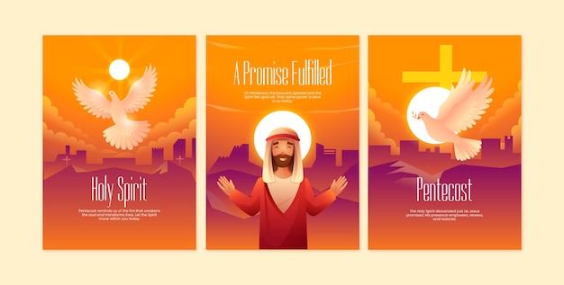 Tarjetas de felicitación de Pentecostés en gradiente