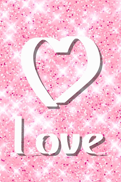Tarjetas de felicitación con purpurina para el día de San Valentín Ilustración vectorial para diseño de tarjetas de felicitación, invitaciones de boda, diseño de fiestas