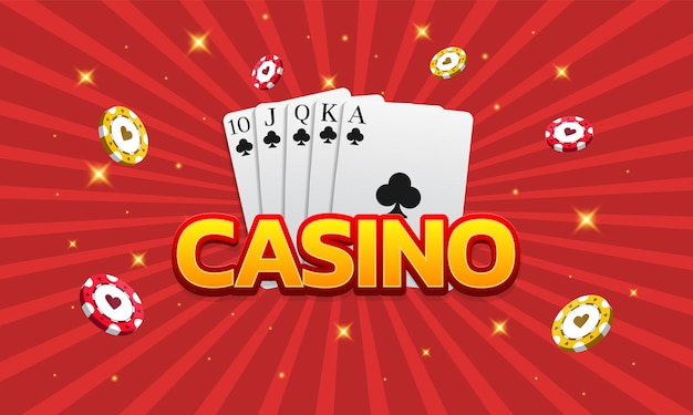 Vector tarjetas y fichas de juego de póquer de casino se pueden usar como pancarta de póster de volante para publicidad