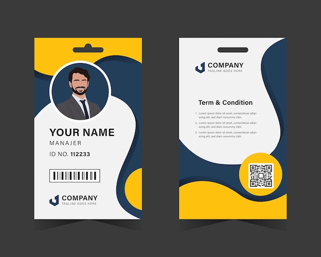 Tarjetas de identificación limpias para el personal de la empresa