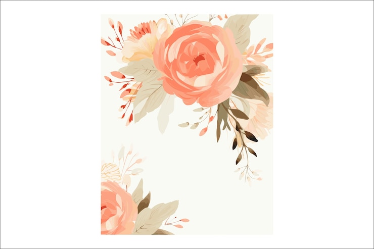 Vector tarjetas de invitación de acuarela personalizadas de fantasía floral