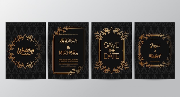 Tarjetas de invitación de boda de lujo premium