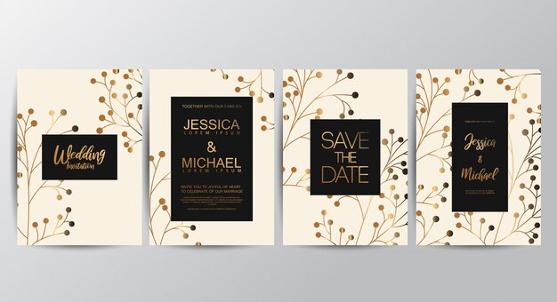 Tarjetas de invitación de boda de lujo premium
