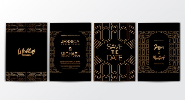 Tarjetas de invitación de boda de lujo premium