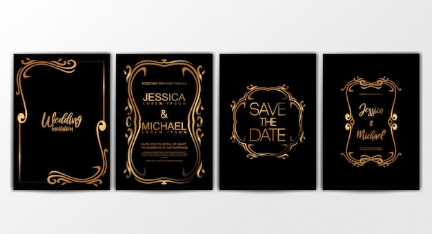 Tarjetas de invitación de boda de lujo premium