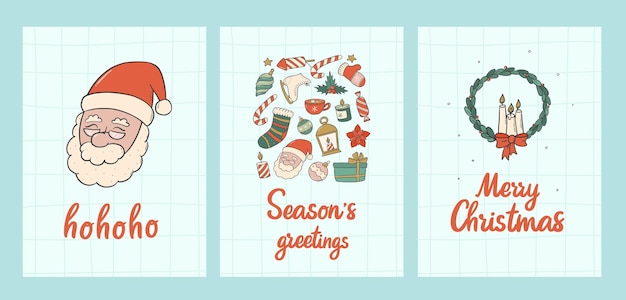 Tarjetas de Navidad carteles pancartas pancartas colecciones de invitaciones decoradas con garabates y letras