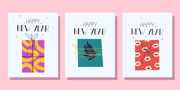 Vector tarjetas de navidad con regalos