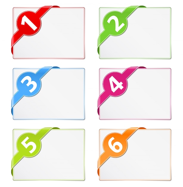 Tarjetas de papel con listones de esquina.