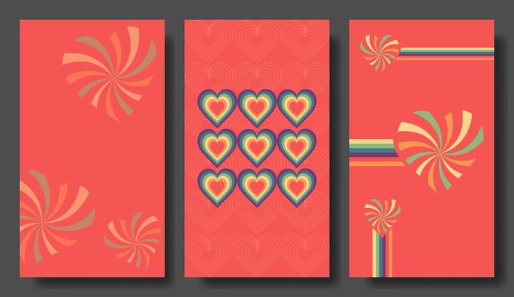 Tarjetas retro del día de San Valentín