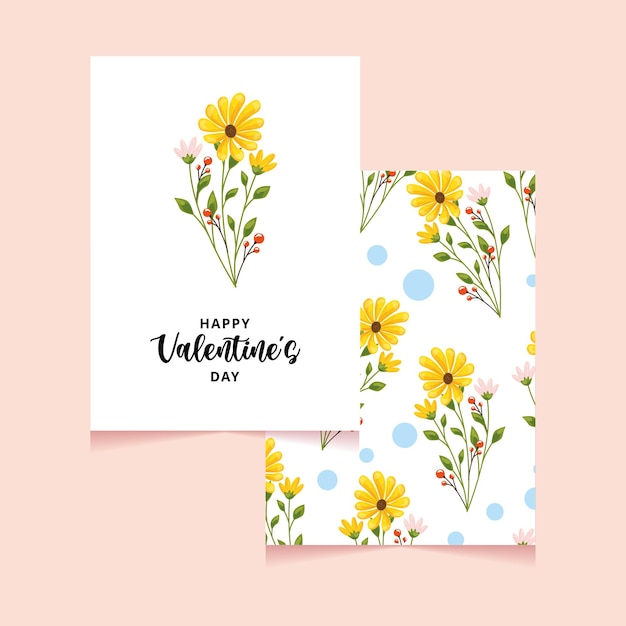 Tarjetas de San Valentín con decoración floral.