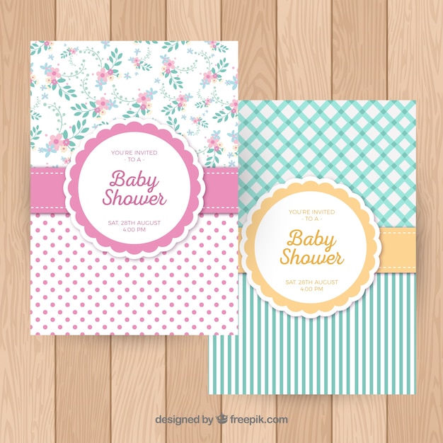 Vector tarjetas shabby chic