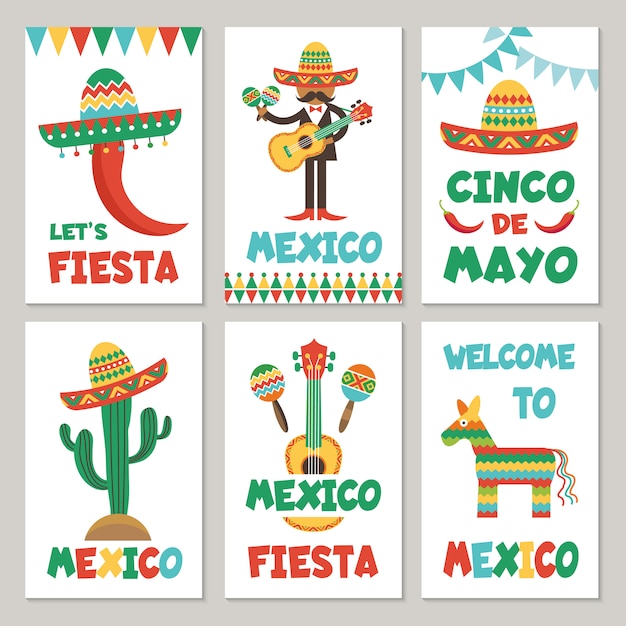 Tarjetas con símbolos mexicanos