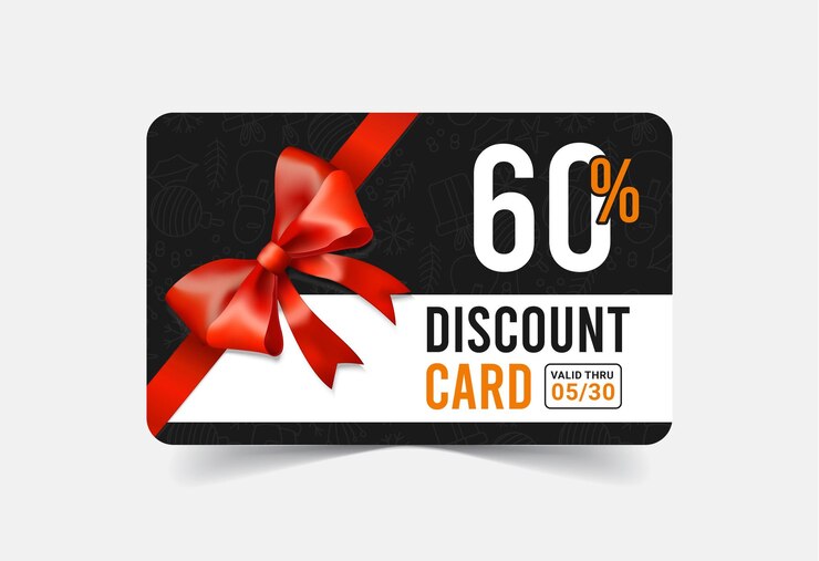 Tarjetas de vales de regalo de color negro con tarjeta de descuento especial