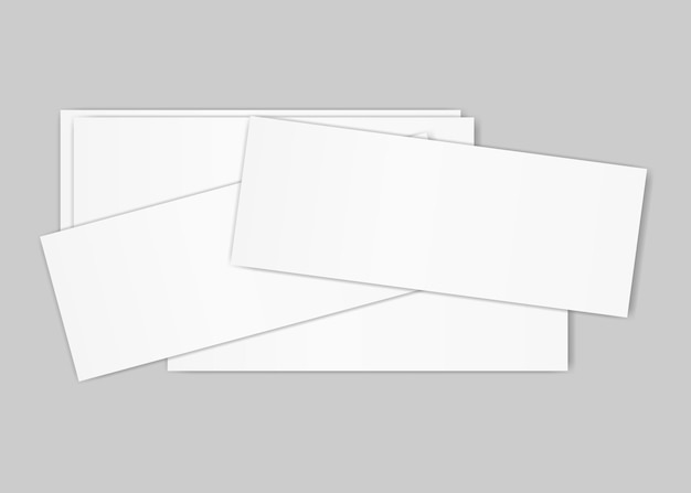 Tarjetas de visita apiladas en una ilustración vectorial de fondo gris